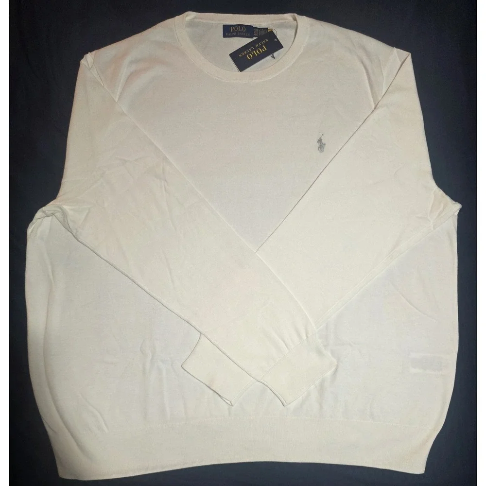 Polo Ralph Lauren White Terry Raglan Pullover Sweatshirt Men's Size 3XB NWT